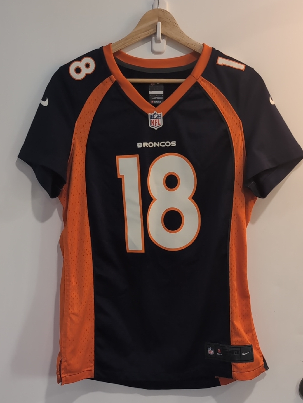 Nike On Field Denver Broncos #18 Manning Football Jersey Men's Size Large